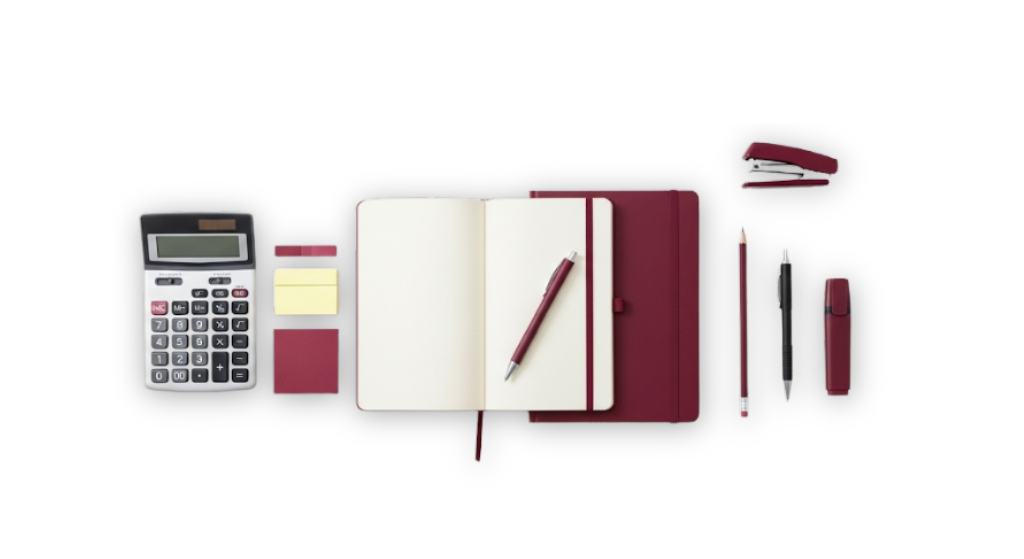 Suministros de oficina organizados